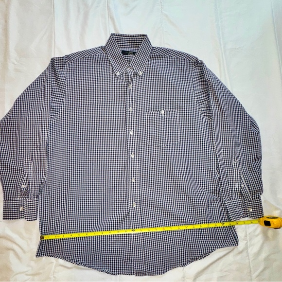 Orvis Navy and White Gingham Button-Down Shirt - Picture 2 of 3